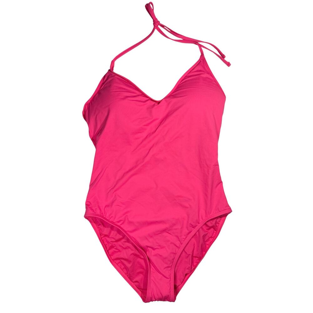 La Blanca Island Goddess Scoop Front Tummy Control One Piece Swimsuit Pink Sz 12 - Picture 2 of 9